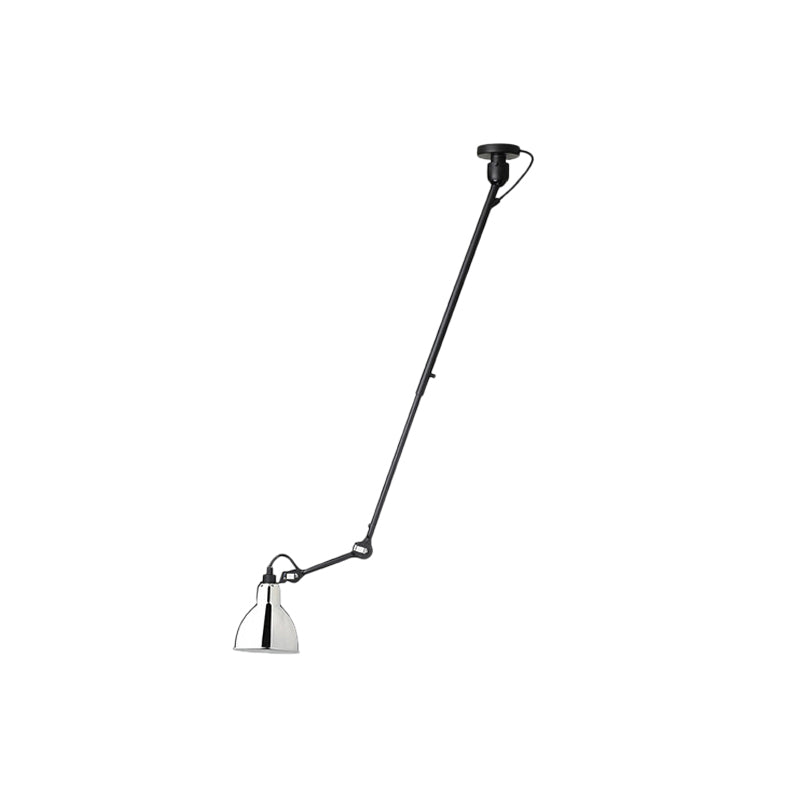 Lampe à suspension moderne en forme de dôme avec bras articulé - Plafonnier noir/gris pour cuisine