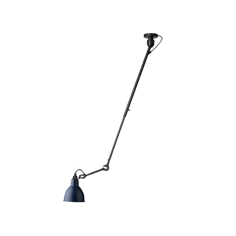 Lampe à suspension moderne en forme de dôme avec bras articulé - Plafonnier noir/gris pour cuisine