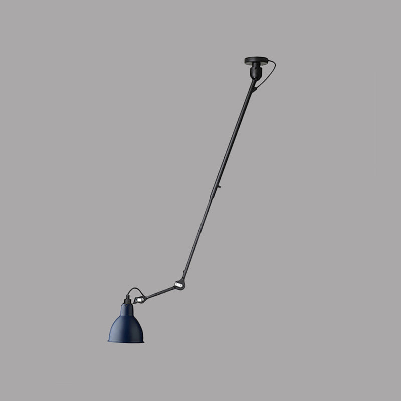 Lampe à suspension moderne en forme de dôme avec bras articulé - Plafonnier noir/gris pour cuisine