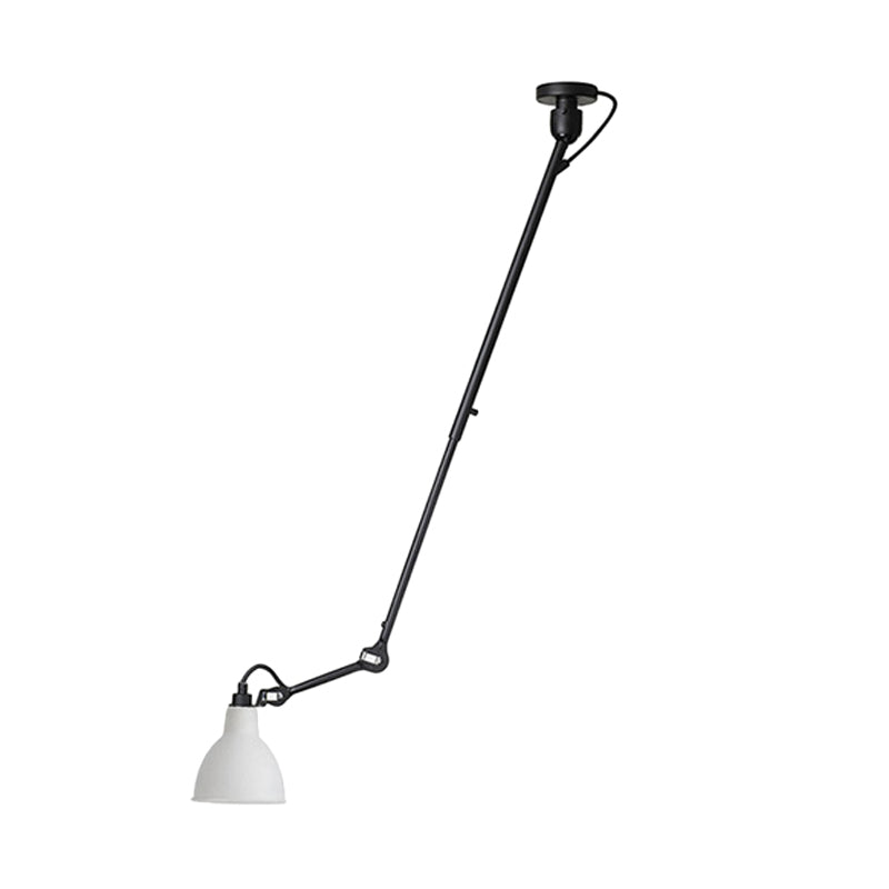Lampe à suspension moderne en forme de dôme avec bras articulé - Plafonnier noir/gris pour cuisine