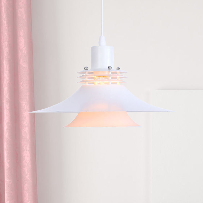 Metallic Flared Pendant Lamp: 1-Light Industrial Indoor Lighting for Dining Room