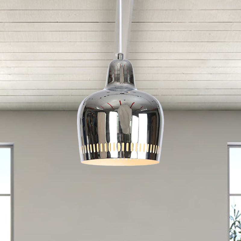 Adjustable Modern Mirror Bell Pendant Lamp - Sleek Single Hanging Light for Living Room