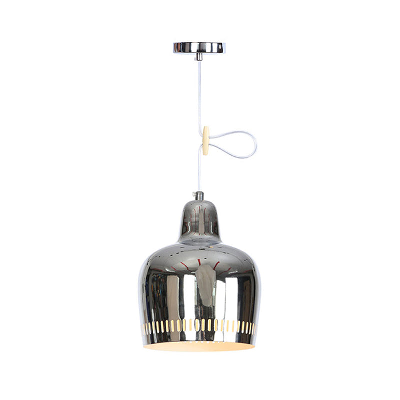 Adjustable Modern Mirror Bell Pendant Lamp - Sleek Single Hanging Light for Living Room