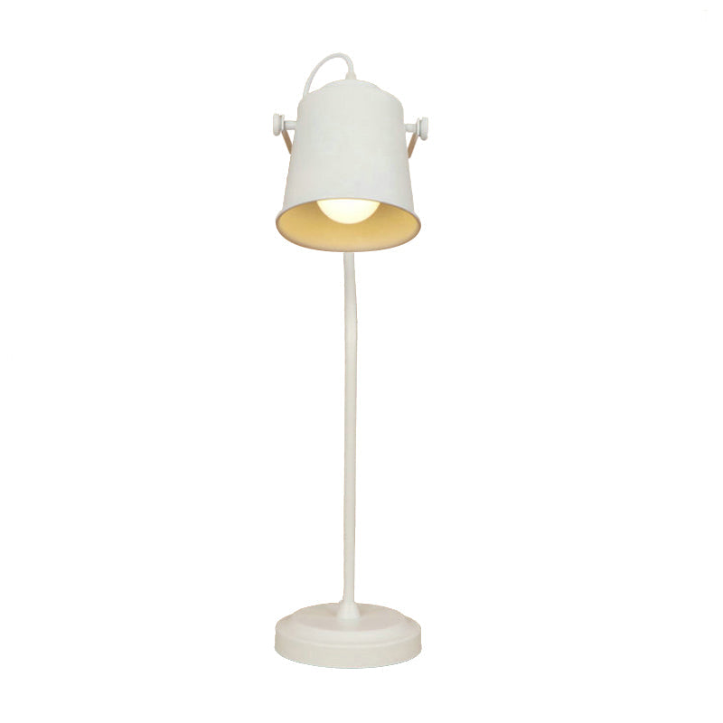 Retro Metal Desk Lamp: Stylish 1-Head Study Room Reading Light In Black/White - Rotatable And