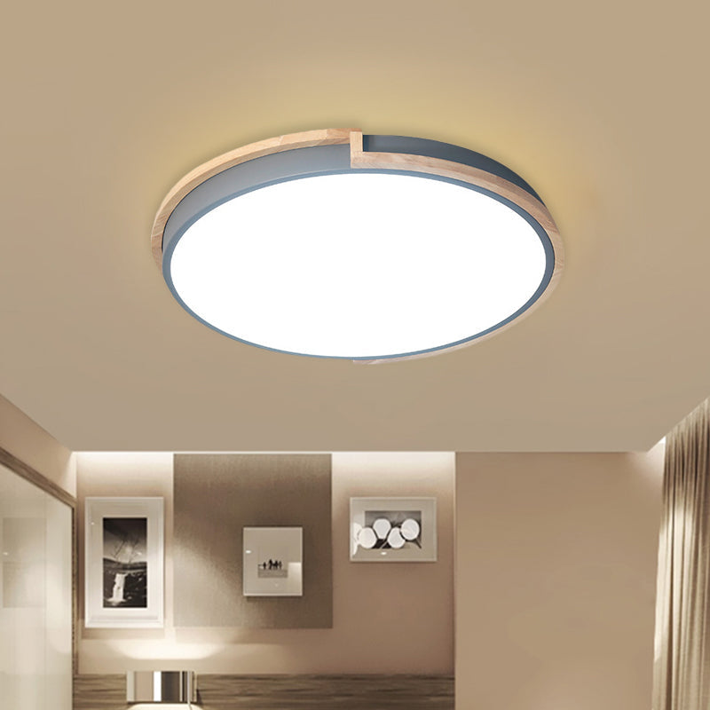 Eye-Caring Slim Drum LED Ceiling Light for Bedroom - Choice of 3 Sizes in Black, Grey or White