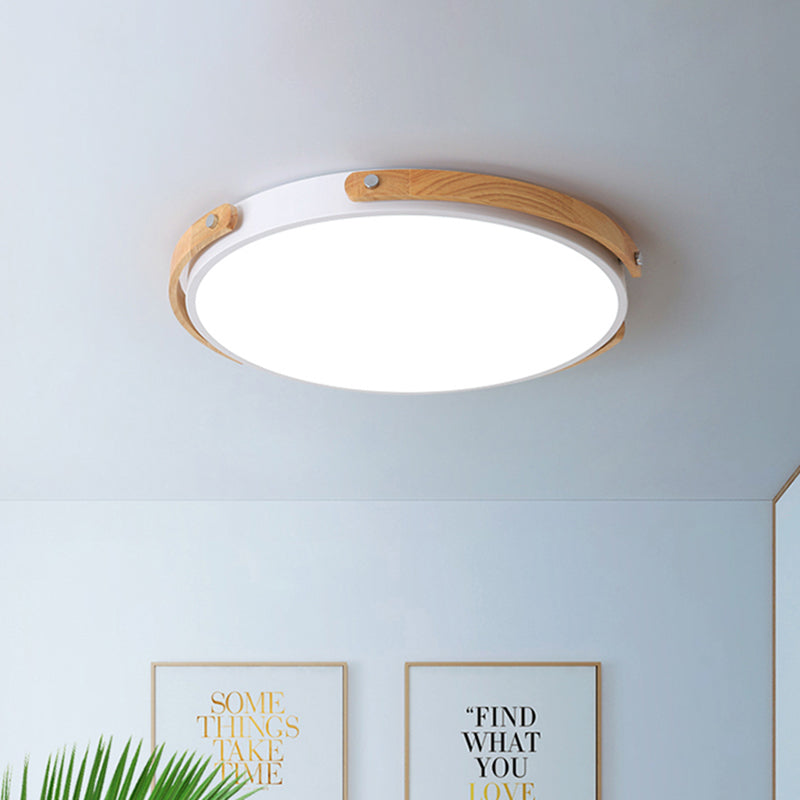 Modern LED Ceiling Lamp - Black/White Circle Bathroom Ceiling Mount Light - Warm/White Light