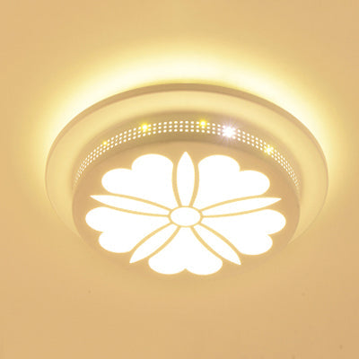 Modern Art Deco Flush Mount Ceiling Light for Hallway - Stylish Circular Acrylic Ceiling Lamp