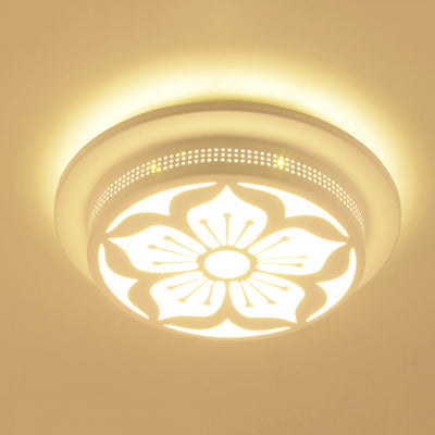 Modern Art Deco Flush Mount Ceiling Light for Hallway - Stylish Circular Acrylic Ceiling Lamp