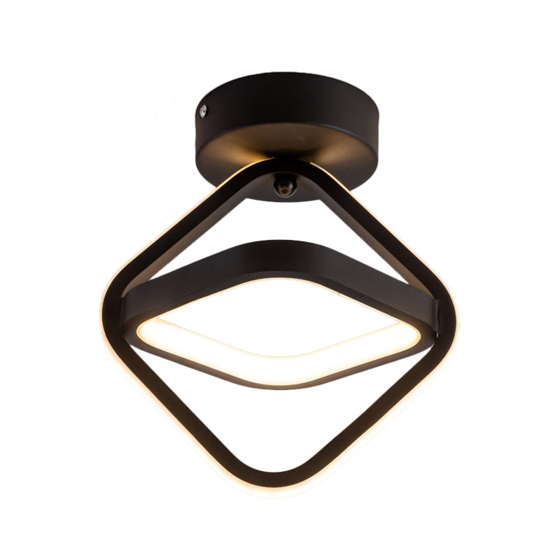 Modern Acrylic LED Flush Mount Light in Black/Gold - Ideal for Corridor - Warm/White Light