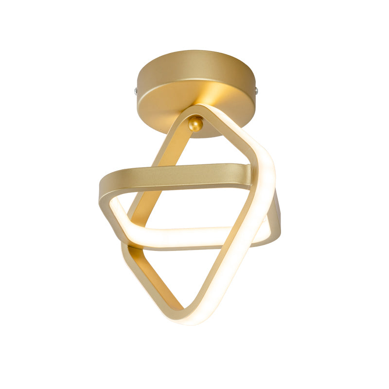 Modern Acrylic LED Flush Mount Light in Black/Gold - Ideal for Corridor - Warm/White Light