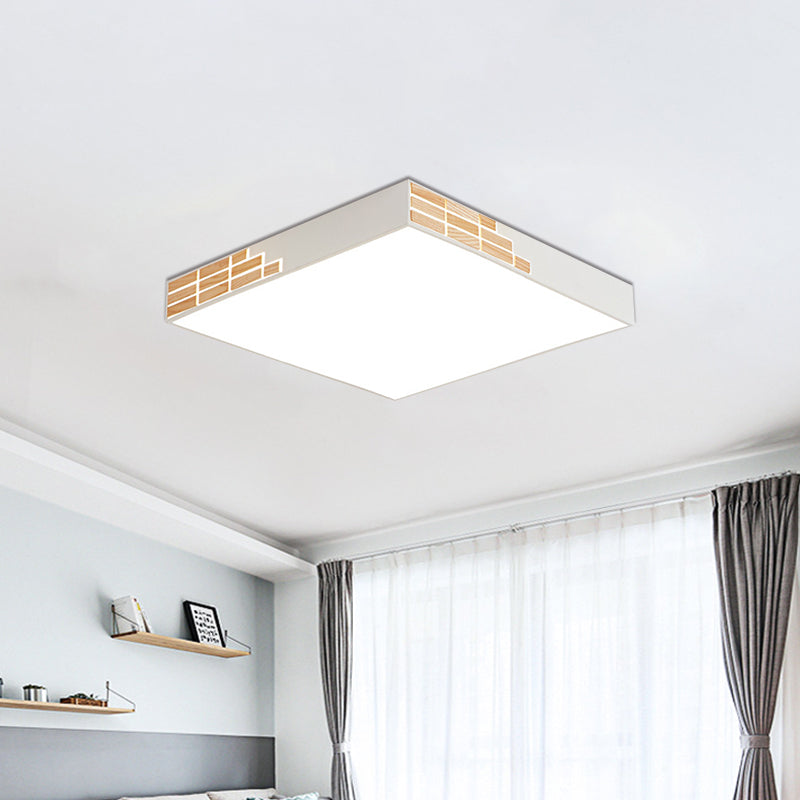 Modern LED Bedroom Flushmount Lighting in White - 16"/19.5"/23.5" Width