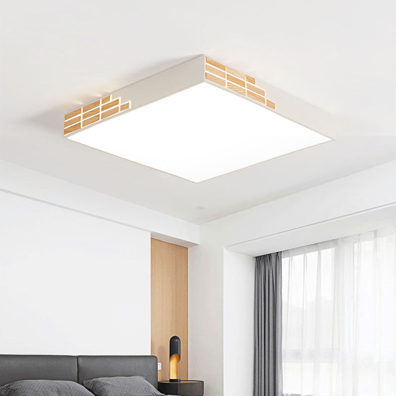 Modern LED Bedroom Flushmount Lighting in White - 16"/19.5"/23.5" Width
