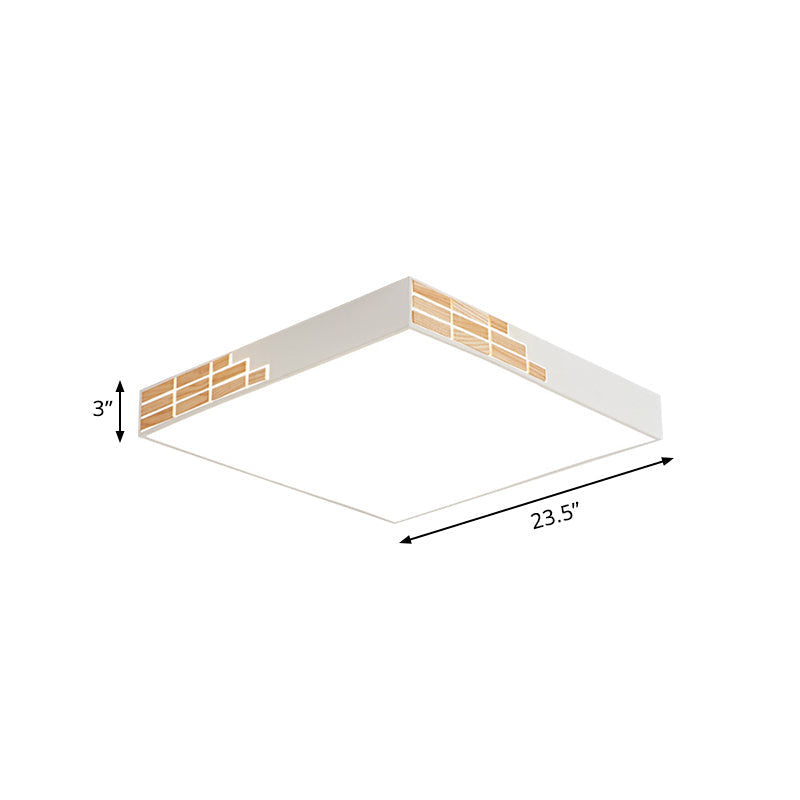 Modern LED Bedroom Flushmount Lighting in White - 16"/19.5"/23.5" Width