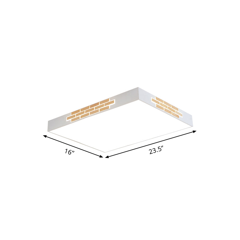 Modern Metallic Flush Mount LED Ceiling Light for Living Room - 23.5"/31.5" Long, White