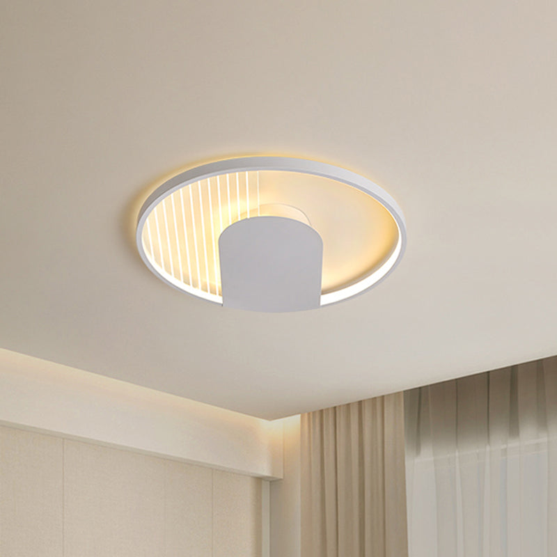 U-Shaped Flush Mount LED Ceiling Light for Minimalist Bedroom - 18"/21.5" Wide, Warm/White Light Option