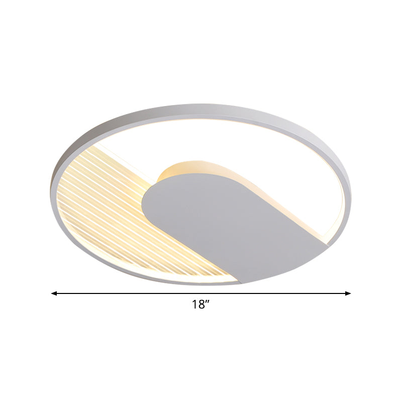 U-Shaped Flush Mount LED Ceiling Light for Minimalist Bedroom - 18"/21.5" Wide, Warm/White Light Option