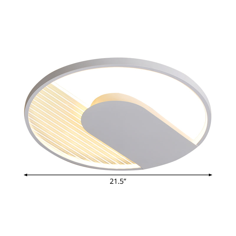U-Shaped Flush Mount LED Ceiling Light for Minimalist Bedroom - 18"/21.5" Wide, Warm/White Light Option