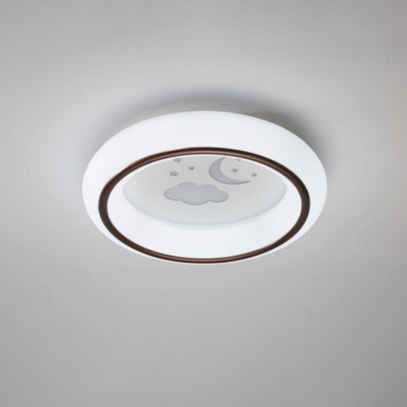 Nordic Acrylic Led Ceiling Light With Elk/Star/Hot Air Balloon Pattern - Flush Mount