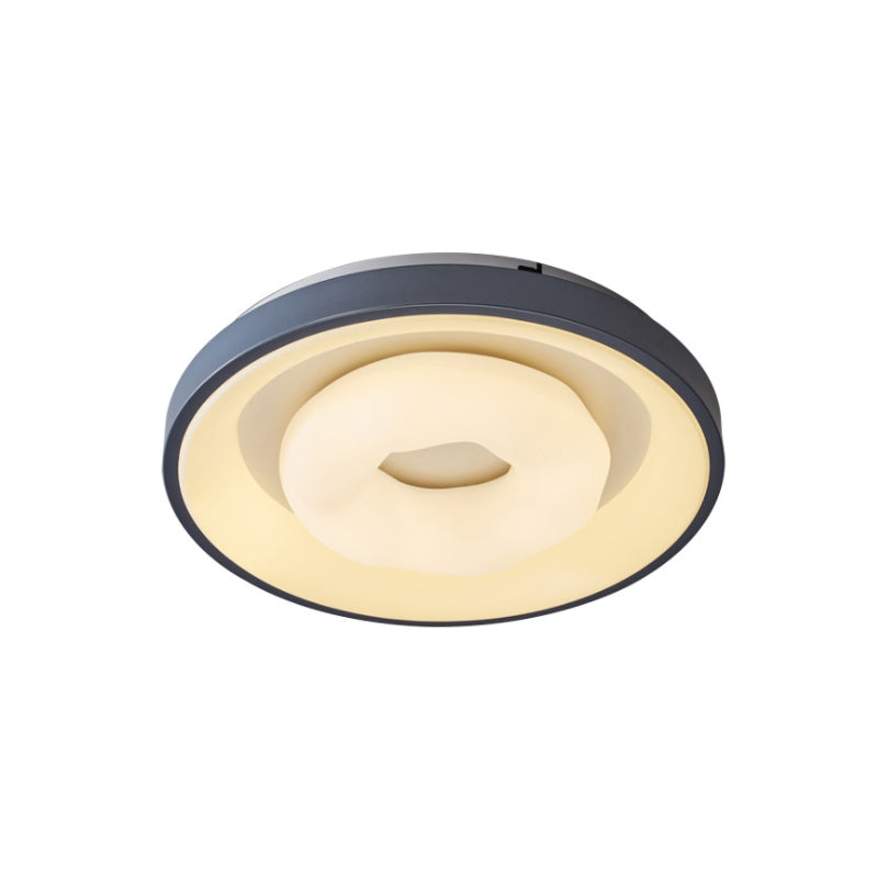Modern Blue-White LED Ceiling Light with Acrylic Shade: Macaron Flush Mount Lamp (Bubble/Round/Triangle Design)