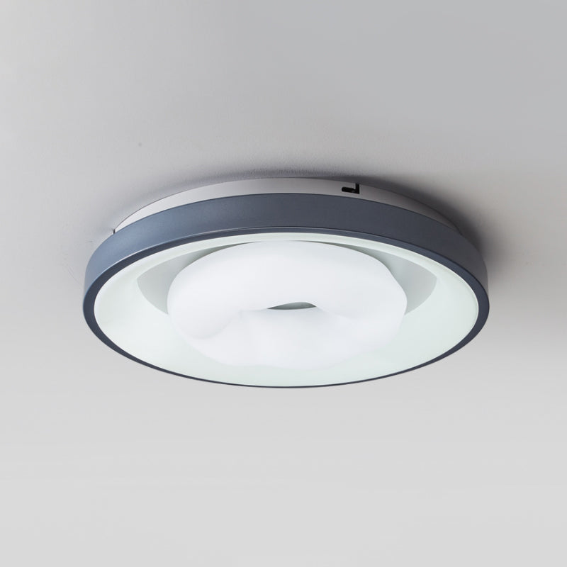 Modern Blue-White LED Ceiling Light with Acrylic Shade: Macaron Flush Mount Lamp (Bubble/Round/Triangle Design)