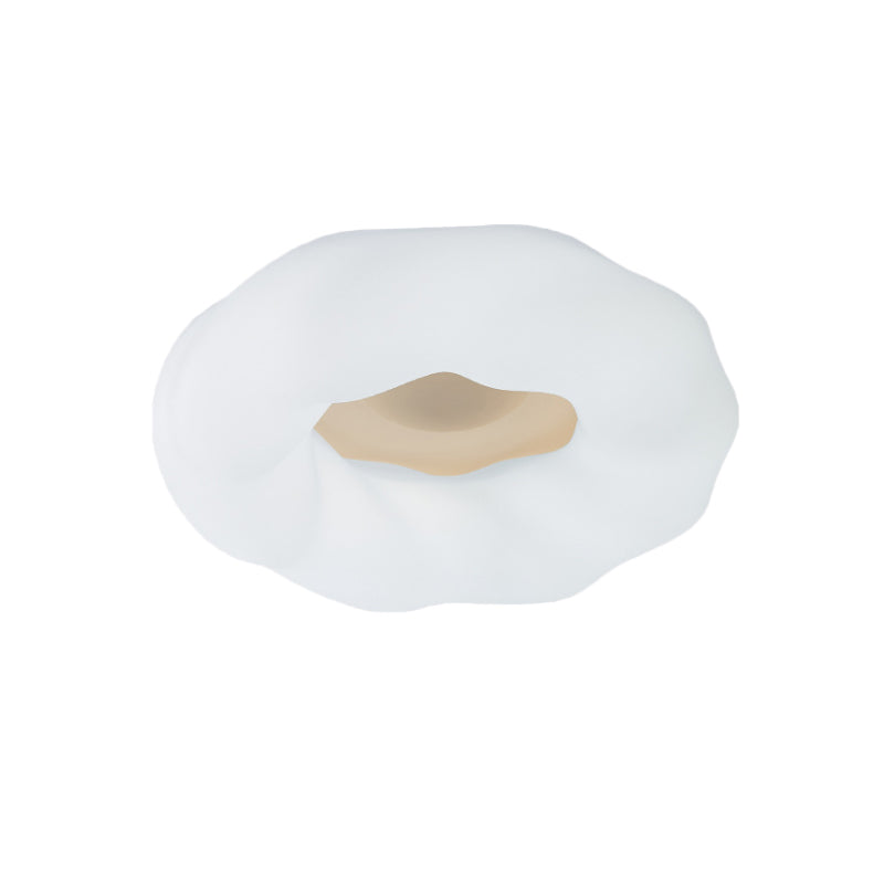 LED Donut Ceiling Light: Acrylic Bedroom Flush Mount Fixture - White