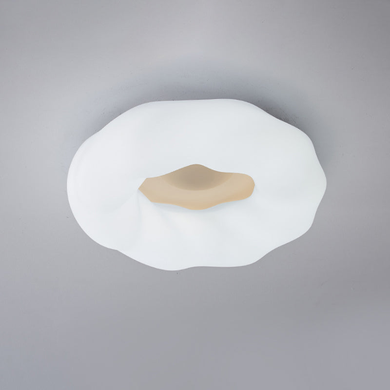LED Donut Ceiling Light: Acrylic Bedroom Flush Mount Fixture - White