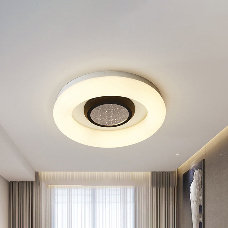 Minimalist LED Ceiling Flush Mount Light with Acrylic Shade in Black/Grey/Silver