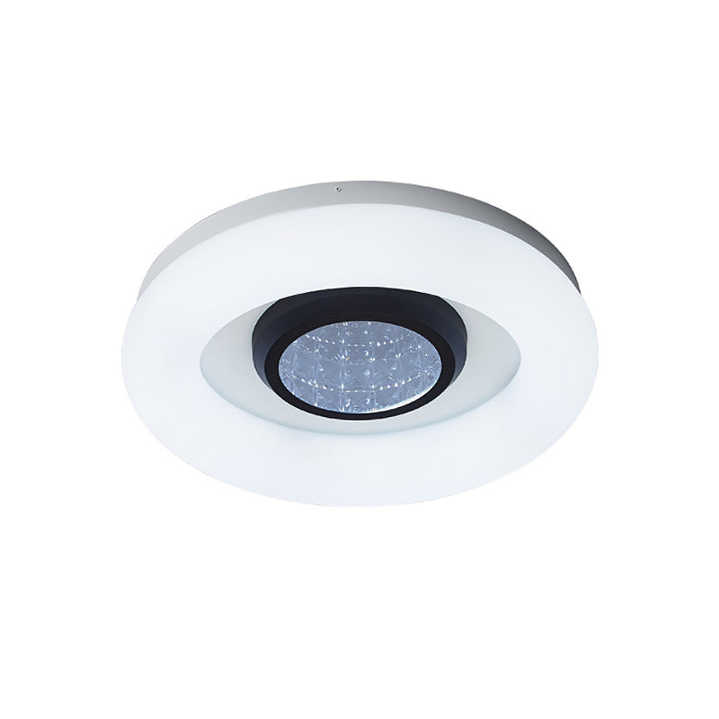 Minimalist LED Ceiling Flush Mount Light with Acrylic Shade in Black/Grey/Silver
