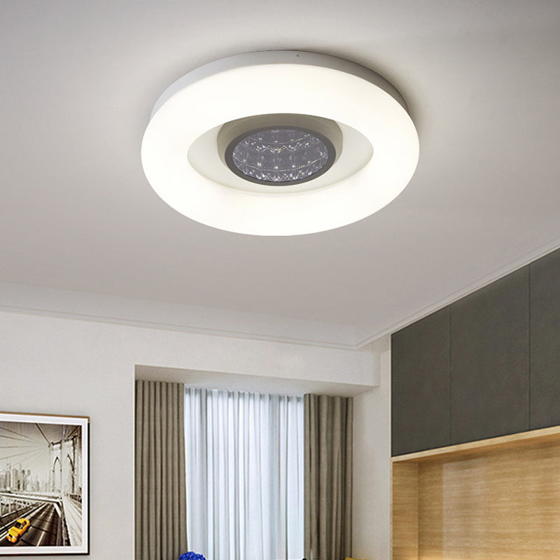 Minimalist LED Ceiling Flush Mount Light with Acrylic Shade in Black/Grey/Silver
