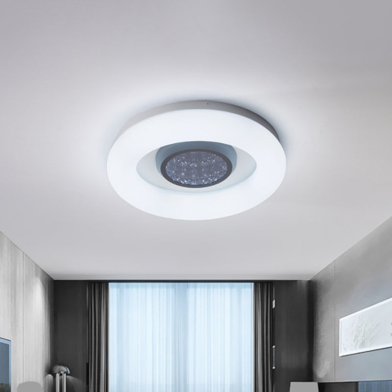 Minimalist LED Ceiling Flush Mount Light with Acrylic Shade in Black/Grey/Silver