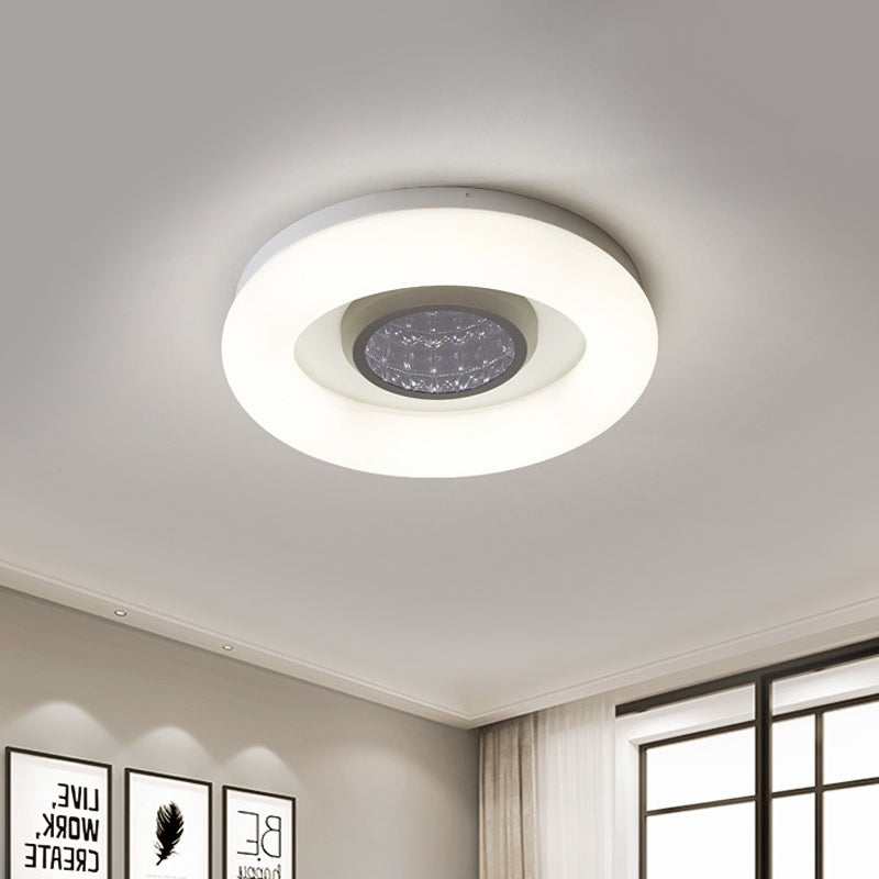 Minimalist LED Ceiling Flush Mount Light with Acrylic Shade in Black/Grey/Silver