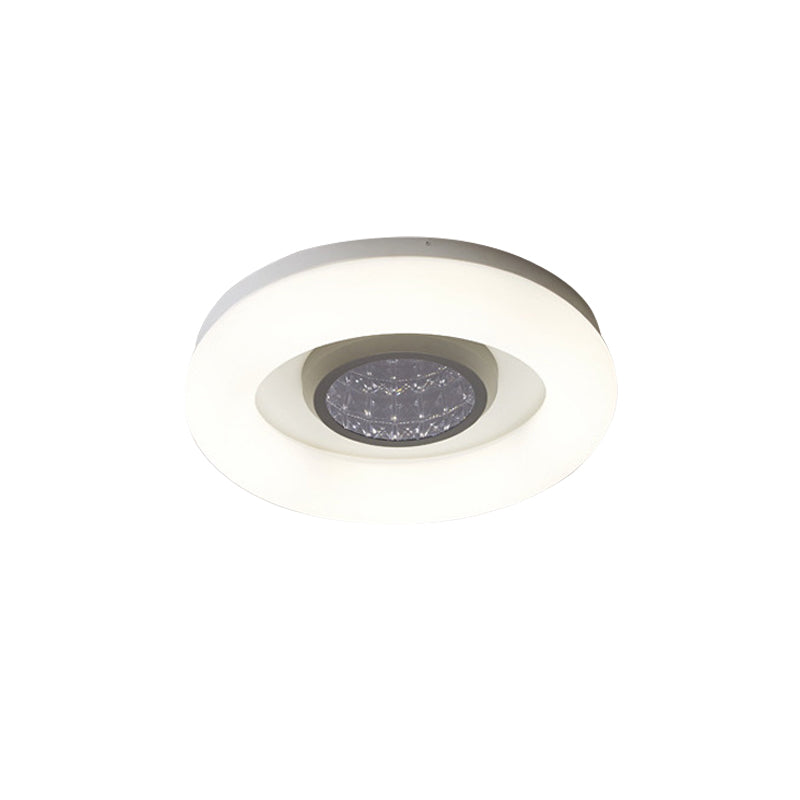 Minimalist LED Ceiling Flush Mount Light with Acrylic Shade in Black/Grey/Silver