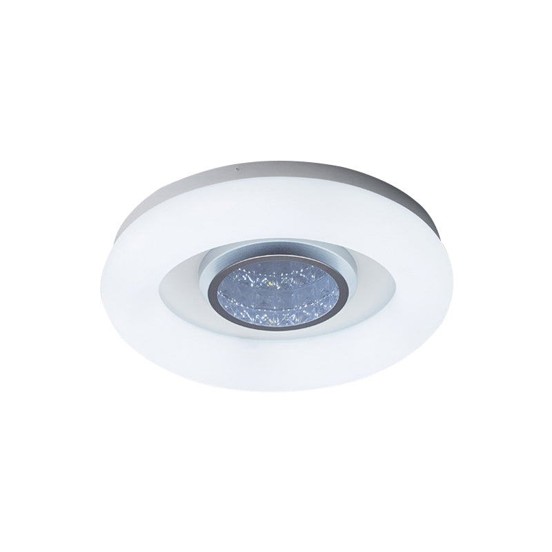 Minimalist LED Ceiling Flush Mount Light with Acrylic Shade in Black/Grey/Silver
