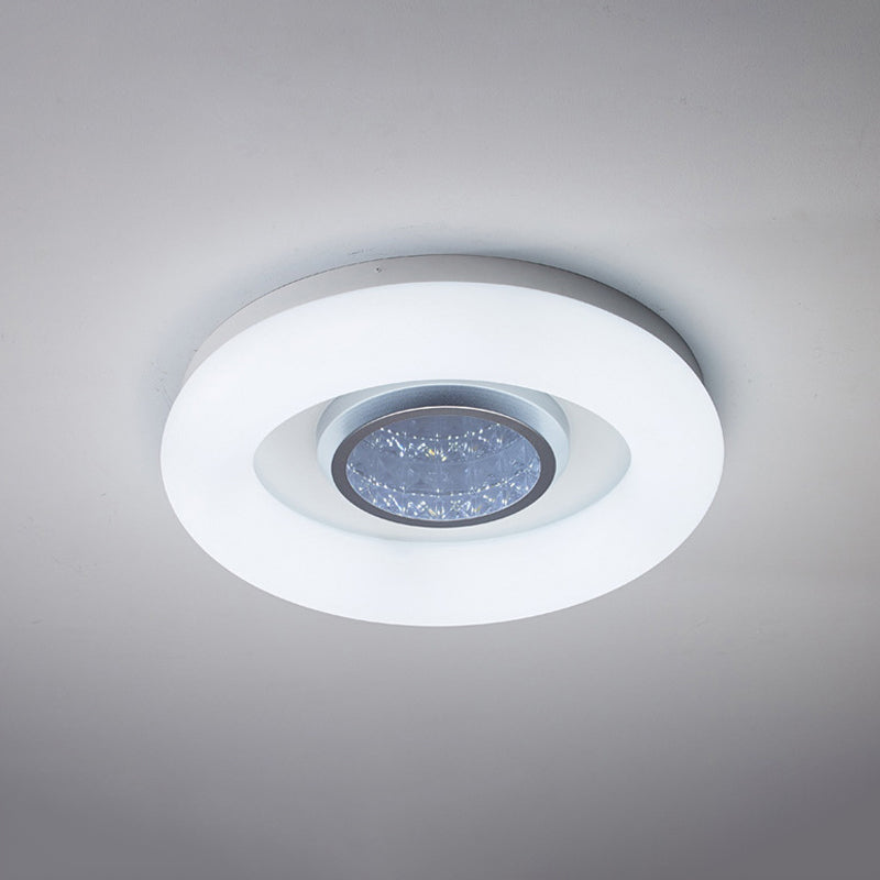 Minimalist LED Ceiling Flush Mount Light with Acrylic Shade in Black/Grey/Silver