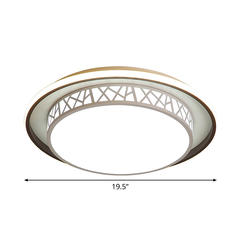 Plafonnier LED moderne en acrylique pour chambre à coucher - Plafonnier encastré arrondi avec côté X-Line en noir/blanc