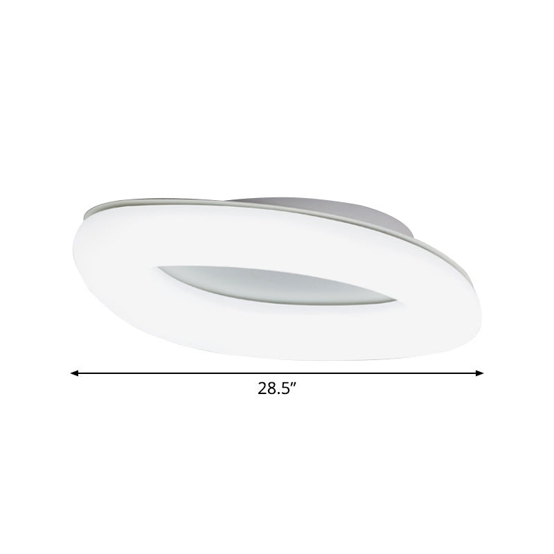 Simplicity Ellipse Flush Light: Acrylic LED Ceiling Lamp for Living Room, White