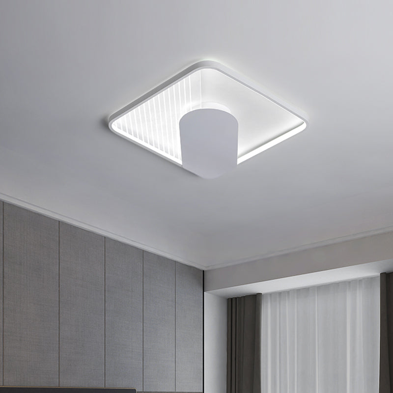 Modern Square Acrylic LED Ceiling Flush Mount Light (18"/21.5") - Simple White Finish, Super Thin Design - Warm/White Lighting
