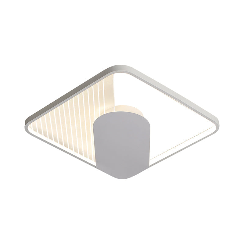 Modern Square Acrylic LED Ceiling Flush Mount Light (18"/21.5") - Simple White Finish, Super Thin Design - Warm/White Lighting