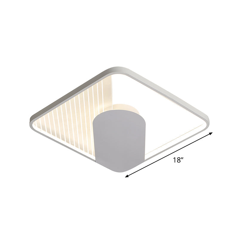 Modern Square Acrylic LED Ceiling Flush Mount Light (18"/21.5") - Simple White Finish, Super Thin Design - Warm/White Lighting