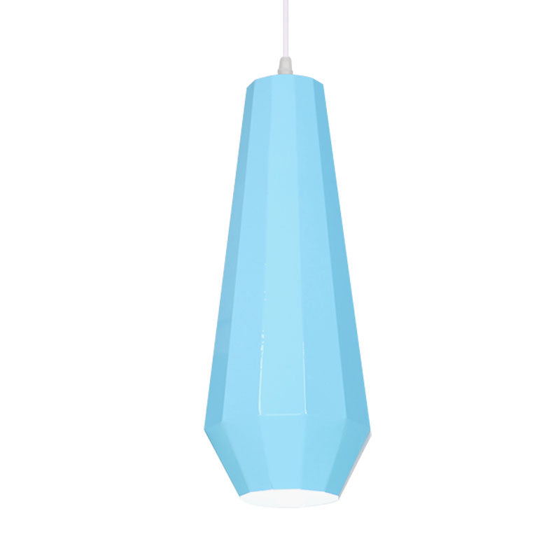 Macaron Yellow/Blue/Green Pendant Light Kit - 1-Light Hanging Lamp With Stylish Iron Shade Options