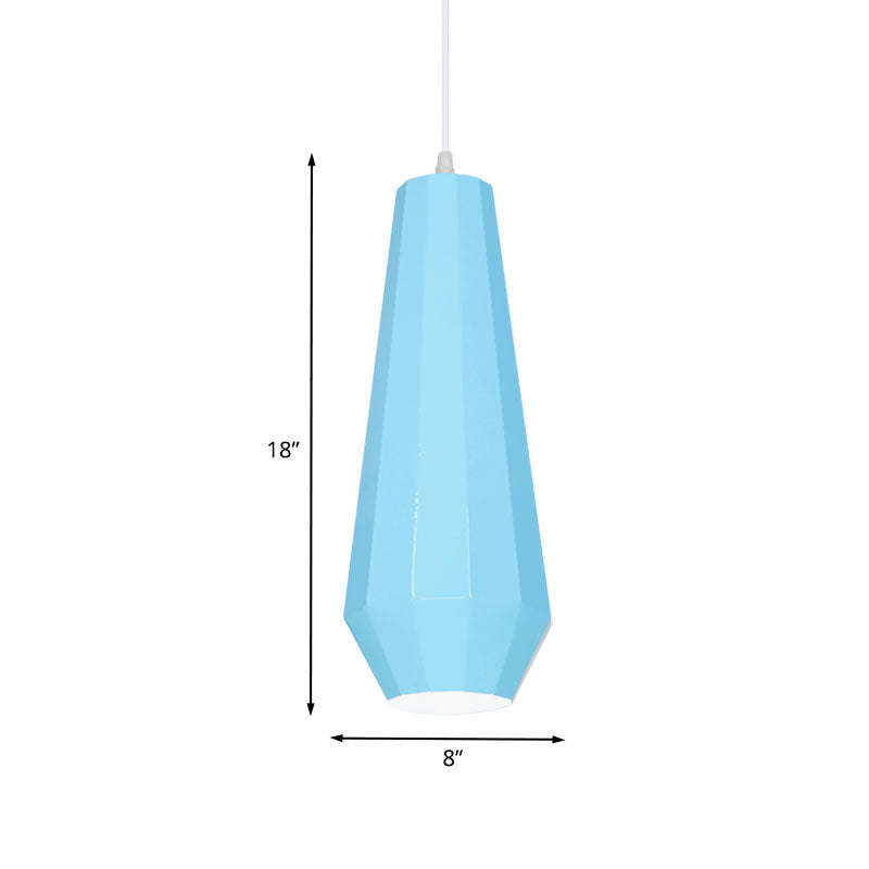 Macaron Yellow/Blue/Green Pendant Light Kit - 1-Light Hanging Lamp With Stylish Iron Shade Options