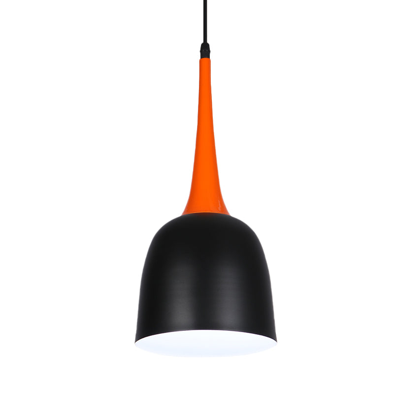 Black/White/Pink Pendulum Light Macaron Iron Down Lighting Pendant With Orange Grip