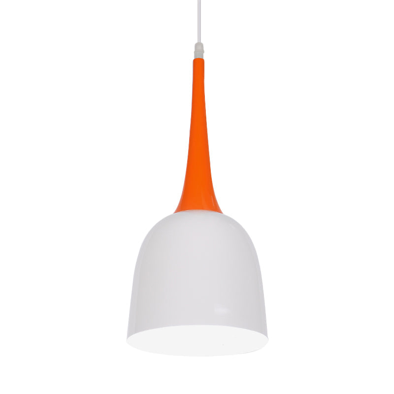 Black/White/Pink Pendulum Light Macaron Iron Down Lighting Pendant With Orange Grip