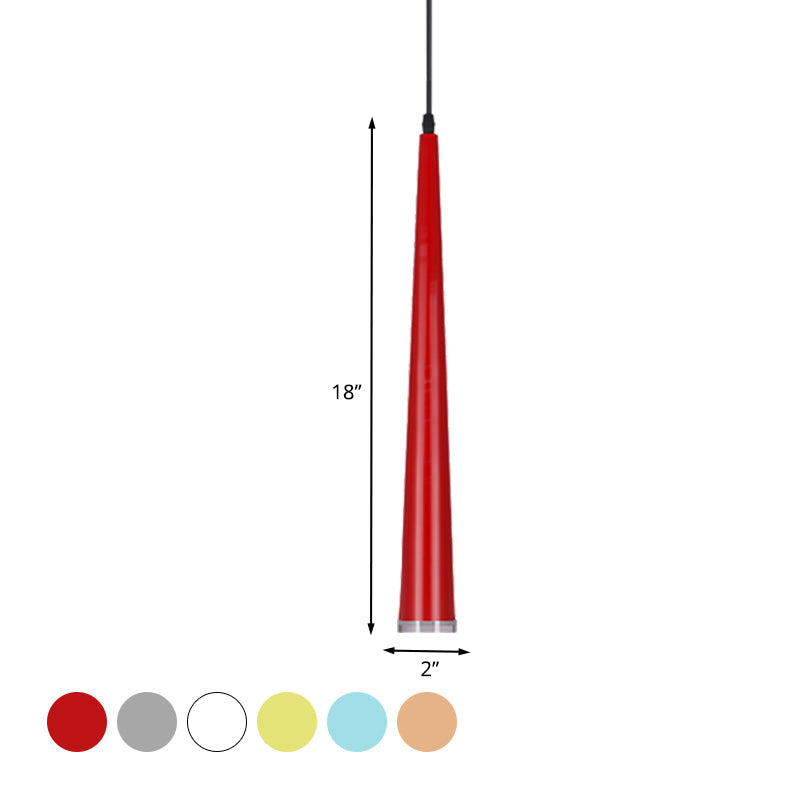 Mini Hanging Pendant Macaron Metal Light Fixture - 1 Bulb Grey/White/Red Ideal For Tables