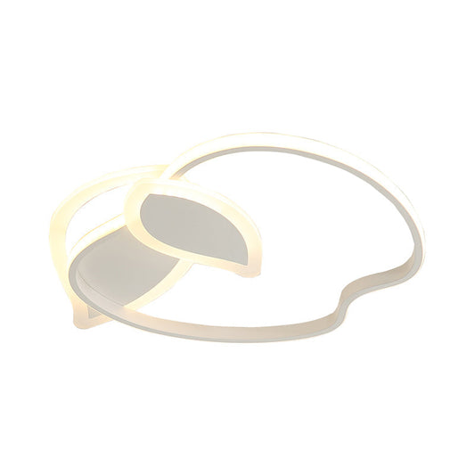 Kids' LED Flush Mount Ceiling Lighting with Apple Aluminum Frame - Pink/White/Black Options