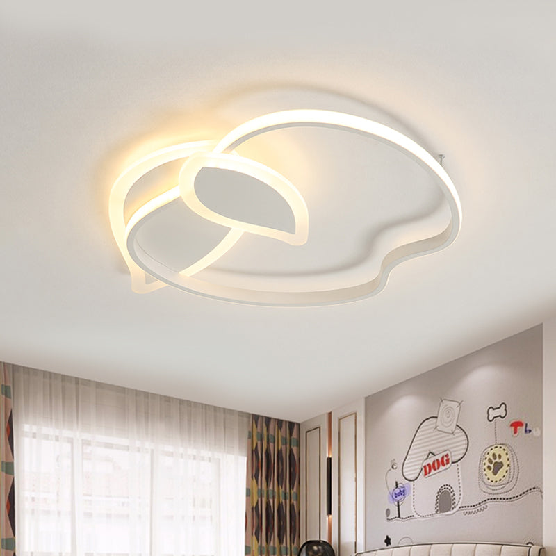 Kids' LED Flush Mount Ceiling Lighting with Apple Aluminum Frame - Pink/White/Black Options