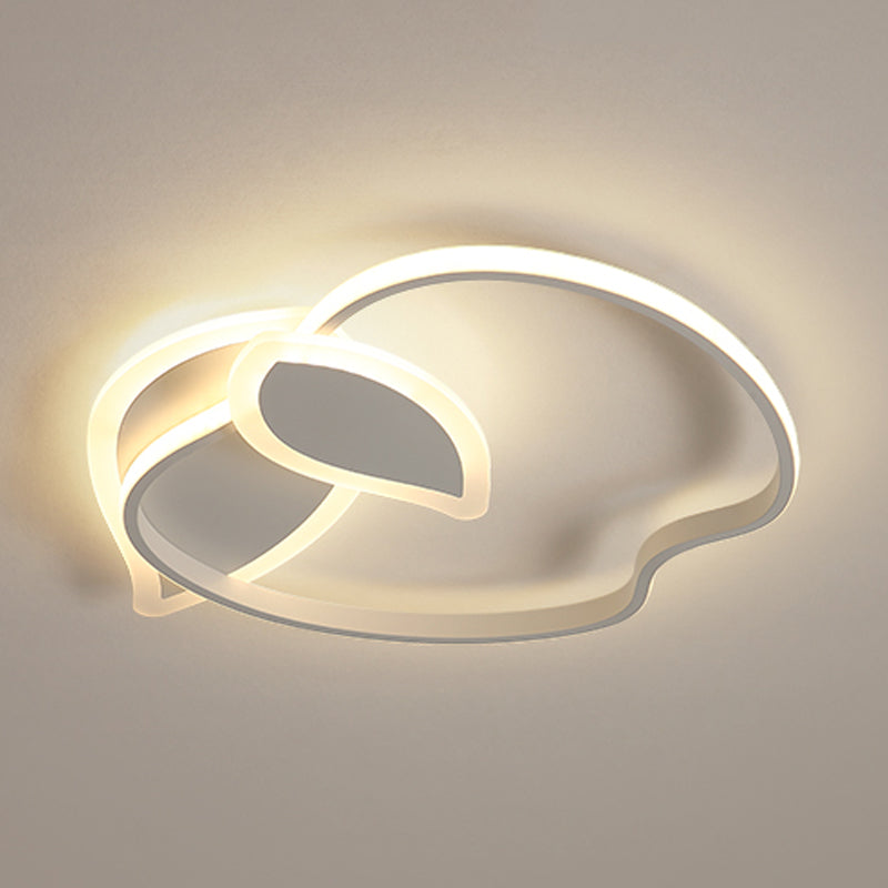 Kids' LED Flush Mount Ceiling Lighting with Apple Aluminum Frame - Pink/White/Black Options
