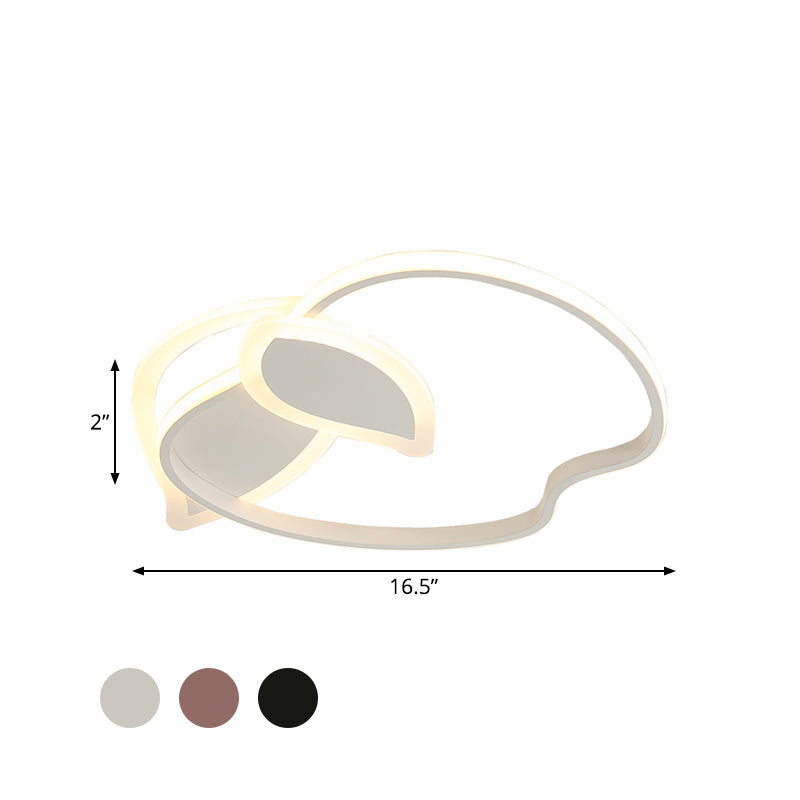 Kids' LED Flush Mount Ceiling Lighting with Apple Aluminum Frame - Pink/White/Black Options