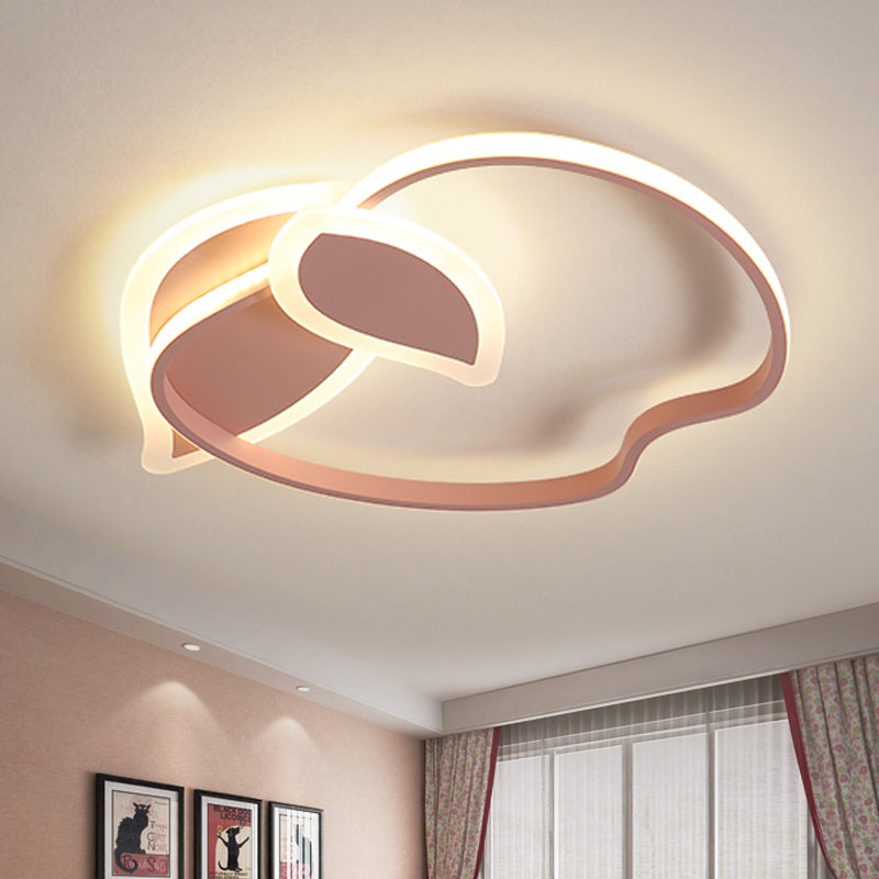 Kids' LED Flush Mount Ceiling Lighting with Apple Aluminum Frame - Pink/White/Black Options
