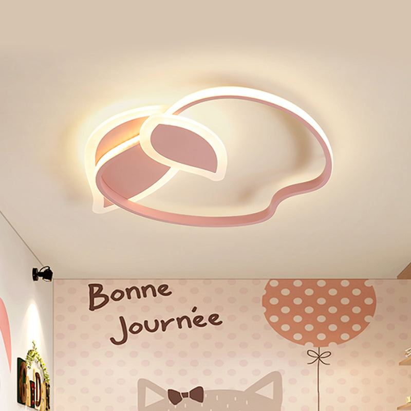 Kids' LED Flush Mount Ceiling Lighting with Apple Aluminum Frame - Pink/White/Black Options